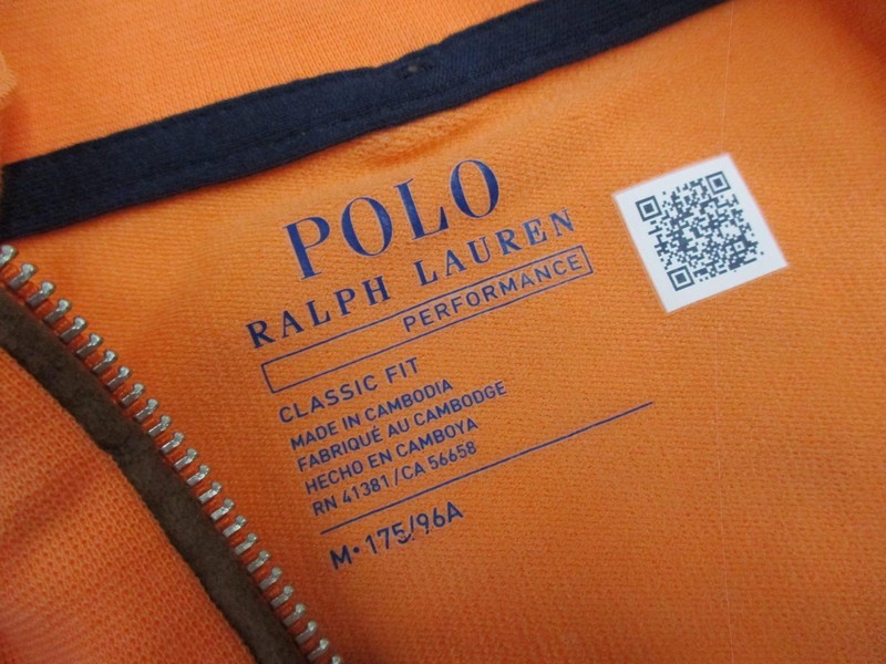 Polo Ralph Lauren Pullover Mens Medium Orange 1/4 Zip Golf Performance Stretch gallery