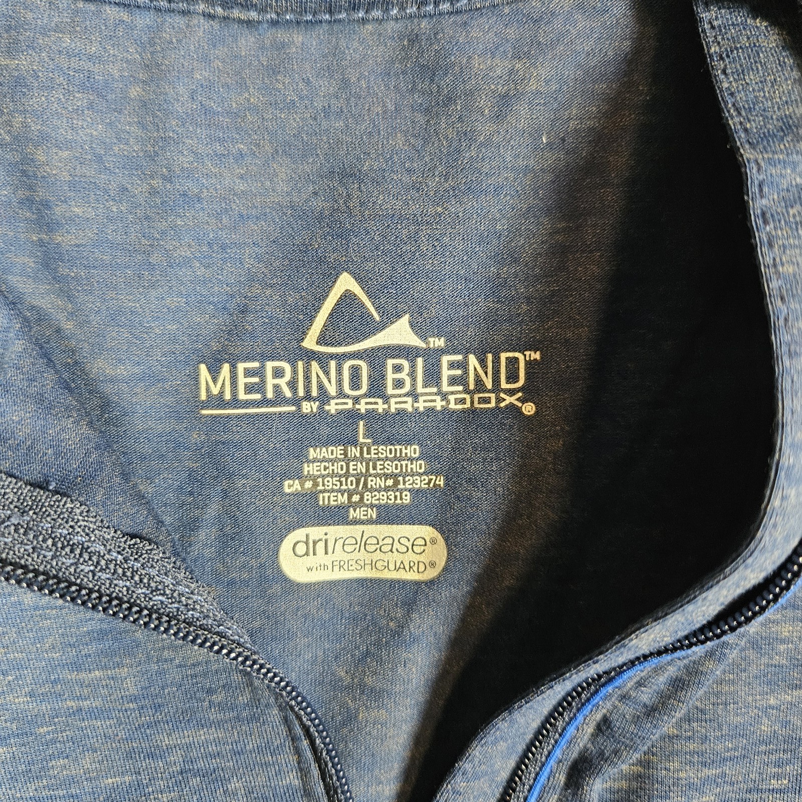 Paradox Men's L Large Merino Blend drirelease 1/4 Zip Mock Neck Activewear Top gallery