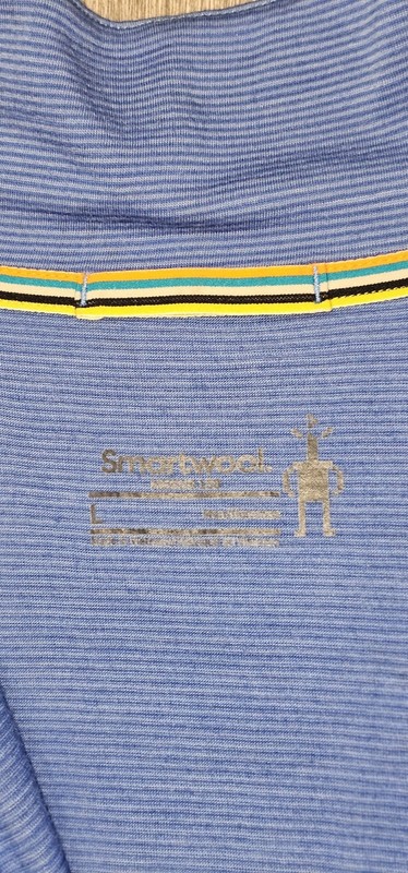 Smartwool 1/4 Zip Up Merino 150 Top Blue Striped Men’s Size Lg Wool Nylon Blend gallery