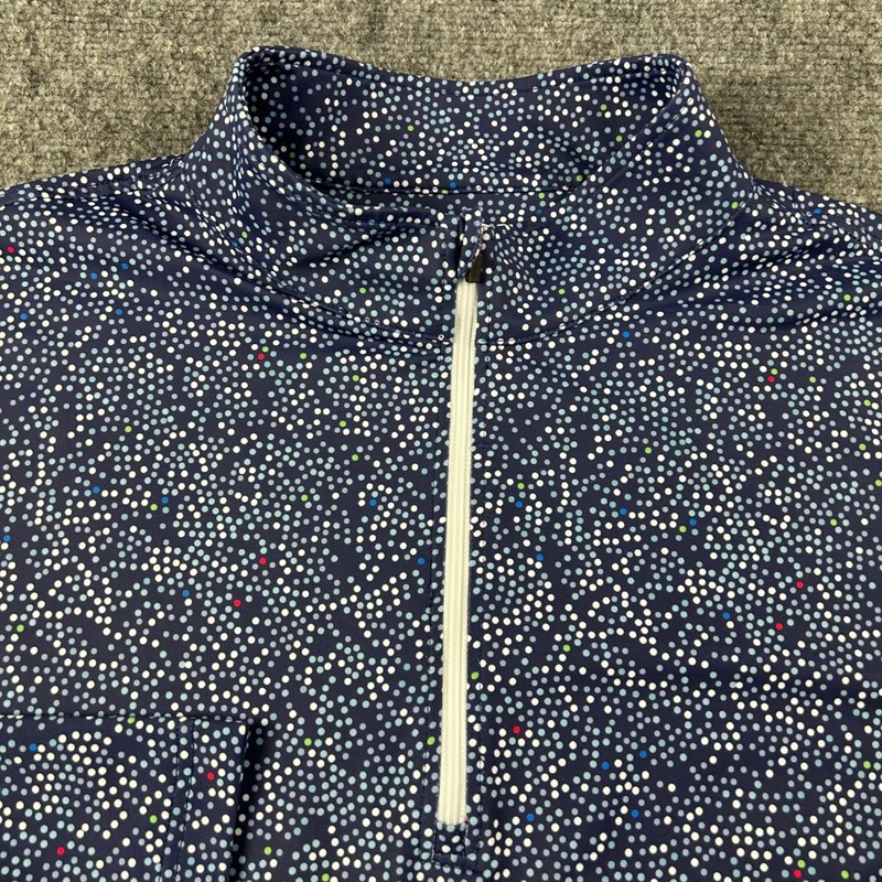 2Putt 1/4 Zip Pullover Mens XL Blue Multicolor Dot Performance Golf Shirt Top gallery