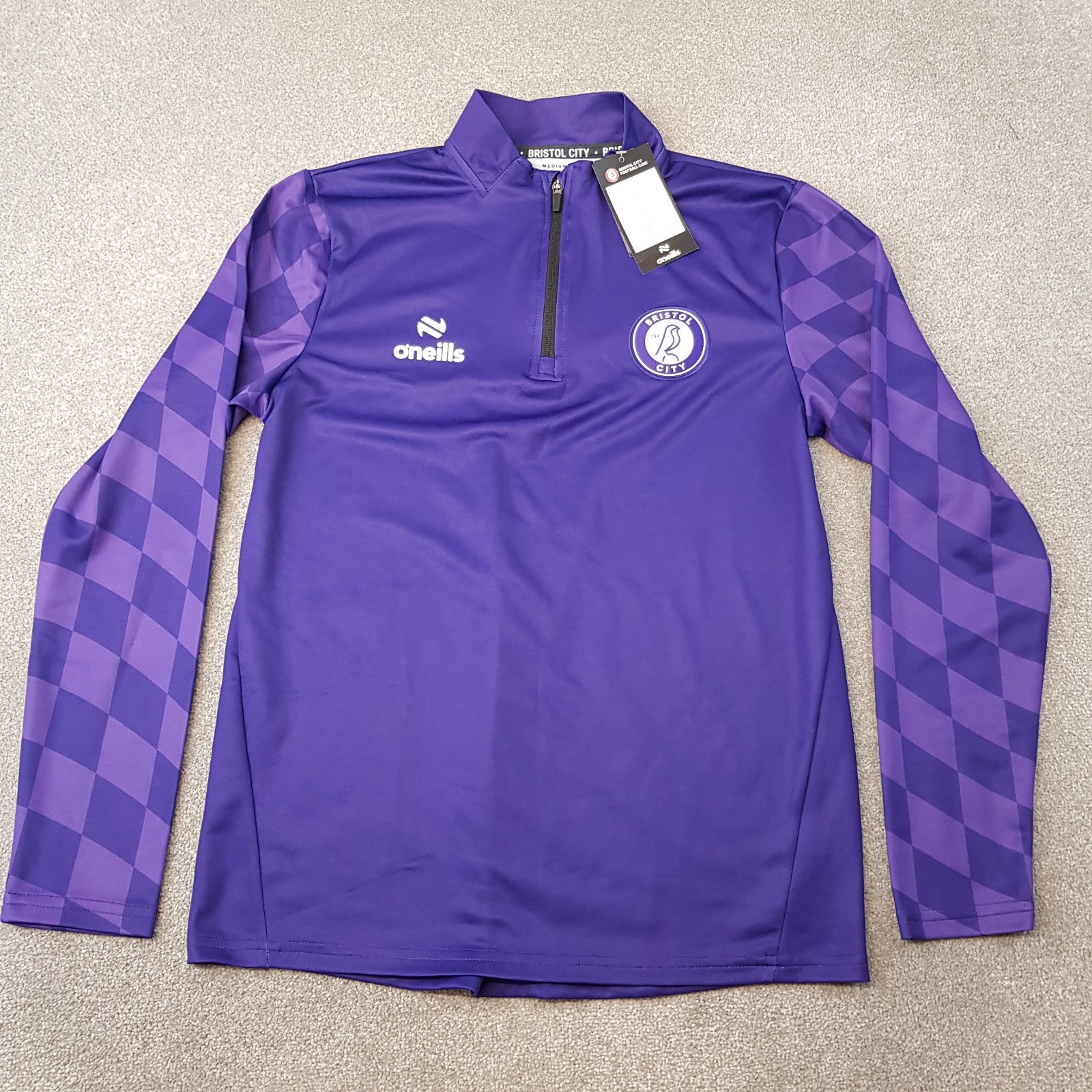 Bristol City Mens 1/4 Zip Top Medium Purple O'Neills Football Training Pullover gallery