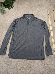 Under Armour CoolSwitch Pullover Mens 2XL Gray 1/4 Zip Running Shirt Top