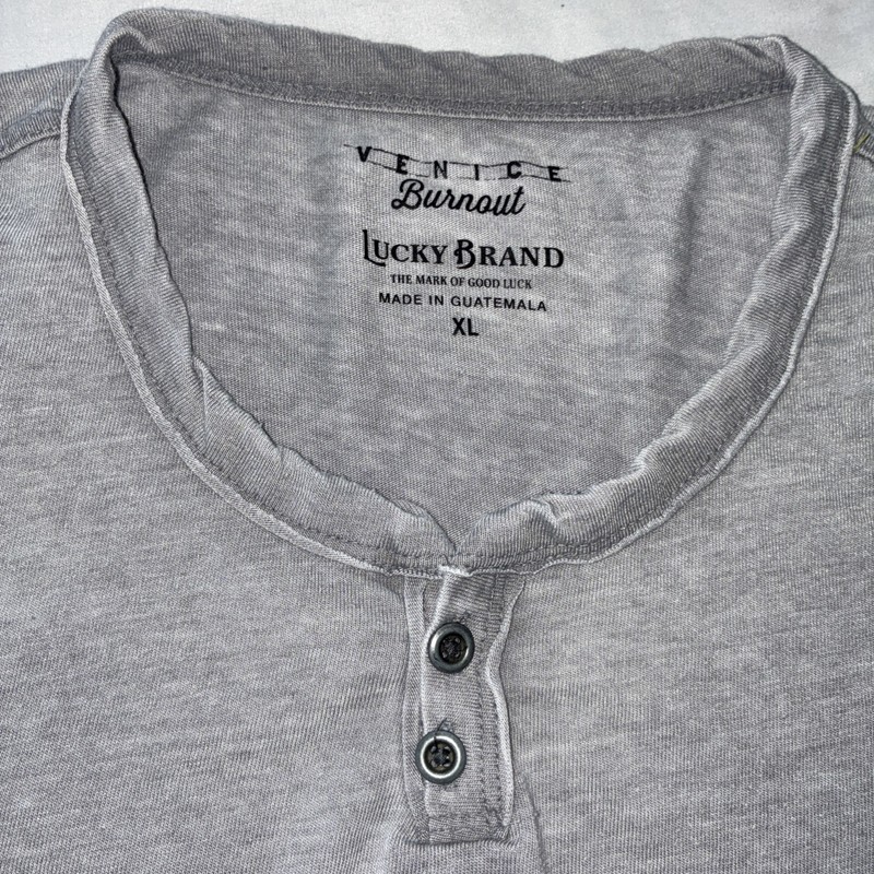 CUTS Clothing Lucky Venice Burnout Size XL Henley T Shirt Lot Of 2 gallery