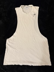 Gymshark Men’s White Tank Top Size Large – Small Flaw