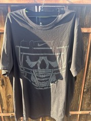 Nike Dri Fit T Shirt Football Helmet Skull Black L Short Sleeve Crew Neck Tee
