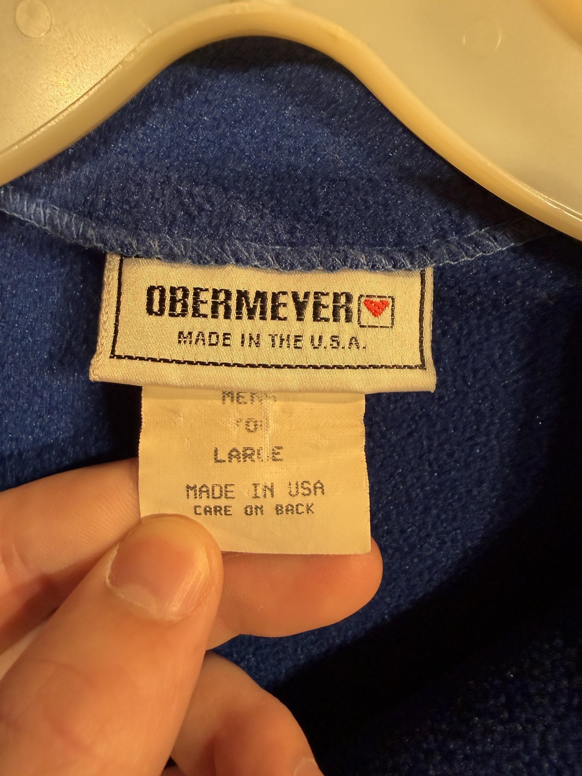 Vintage Obermeyer Sweatshirt Mens Large Blue Fleece 1/4 Zip Made USA 90s gallery