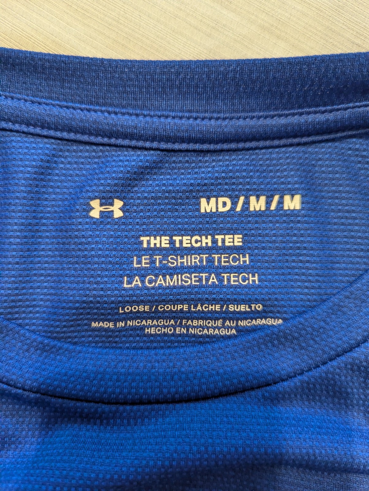 Under Armour Tech Tee Men's M Blue Relaxed Fit Polyester Lightweight Logo gallery