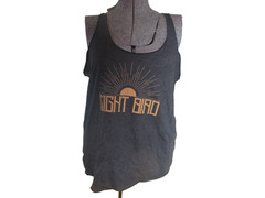 Next Level NIGHT BIRD Sun Ray Graphic Racerback Tank Top Men’s XL Gray Polyester