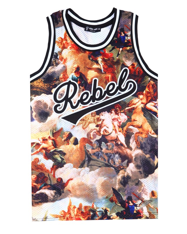 Men's Rebel Angels Artwork Sleveless Basketball Jersey Tank Shirt size 2XL gallery