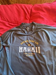 Rip Curl Men’s Hawaii UPF 50+ Performance Long Sleeve Rashguard, Dark Navy, Larg