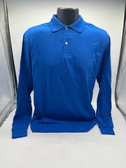 Jerzees Mens Spotshield Long Sleeve Jersey Polo Shirt 437ML Royal Size Medium