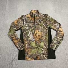 Under Armour Shirt Mens Medium Camo 1/4 Zip Pullover Scent Control Heatgear Hunt