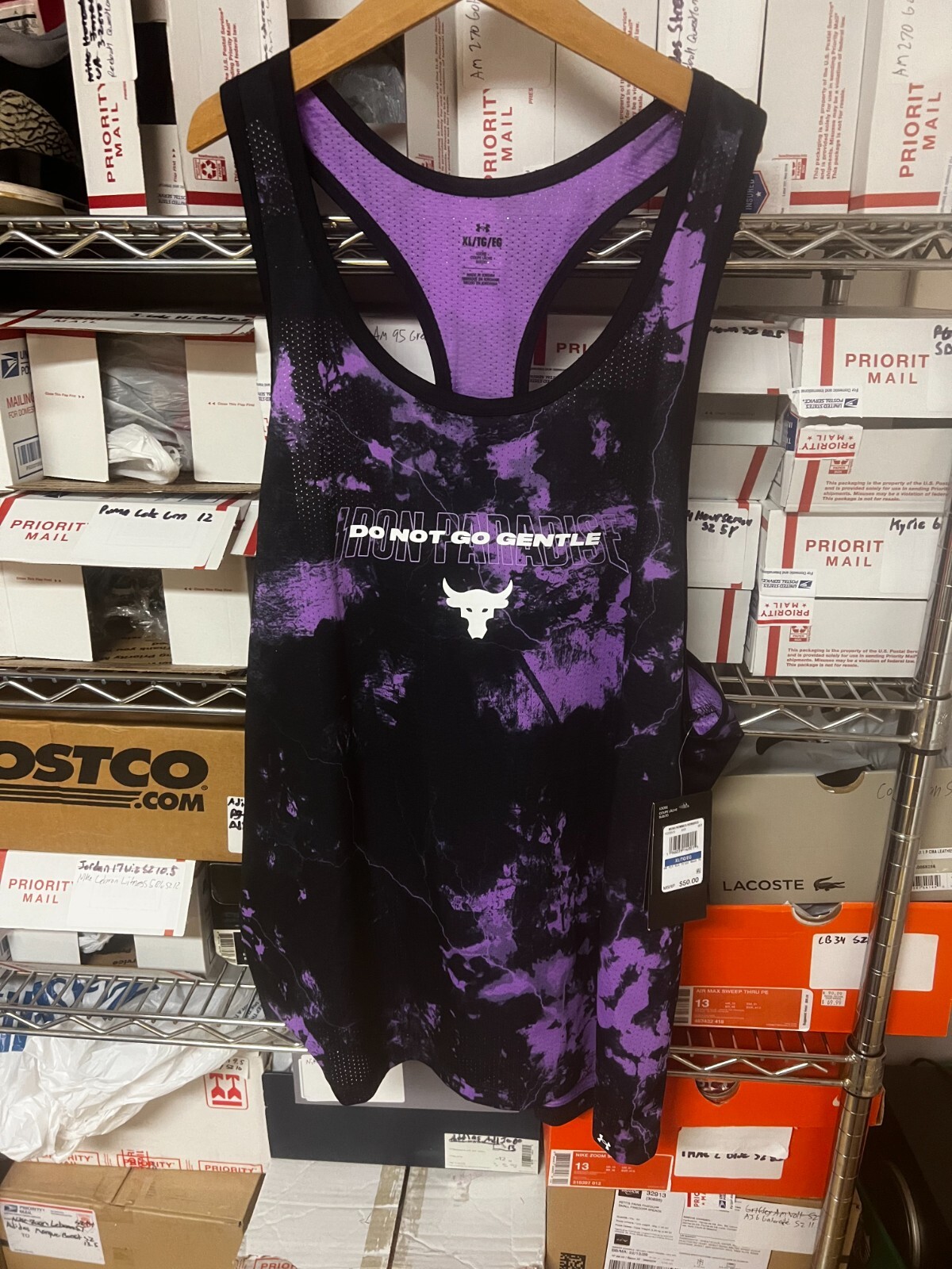 Under Armour Project Rock Iron Paradise Tank Top Black Men Size XL Extra Large gallery