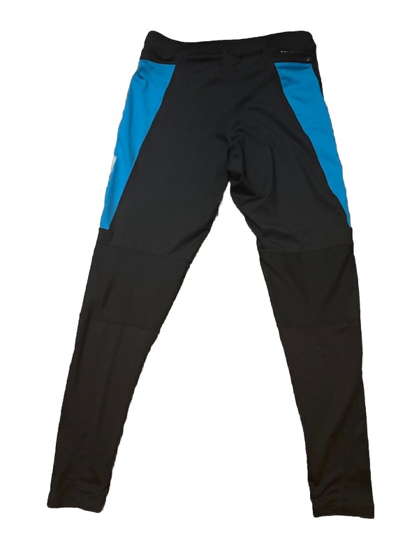 Nike DriFit Black & Cool Blue Reflective Running Compression Tights Medium READ gallery