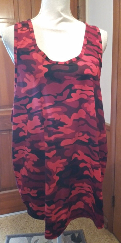 DRSKIN Mens XL Camo Dri-Fit Active Wear Stretchy Mesh Muscle Tank 30" Long New gallery