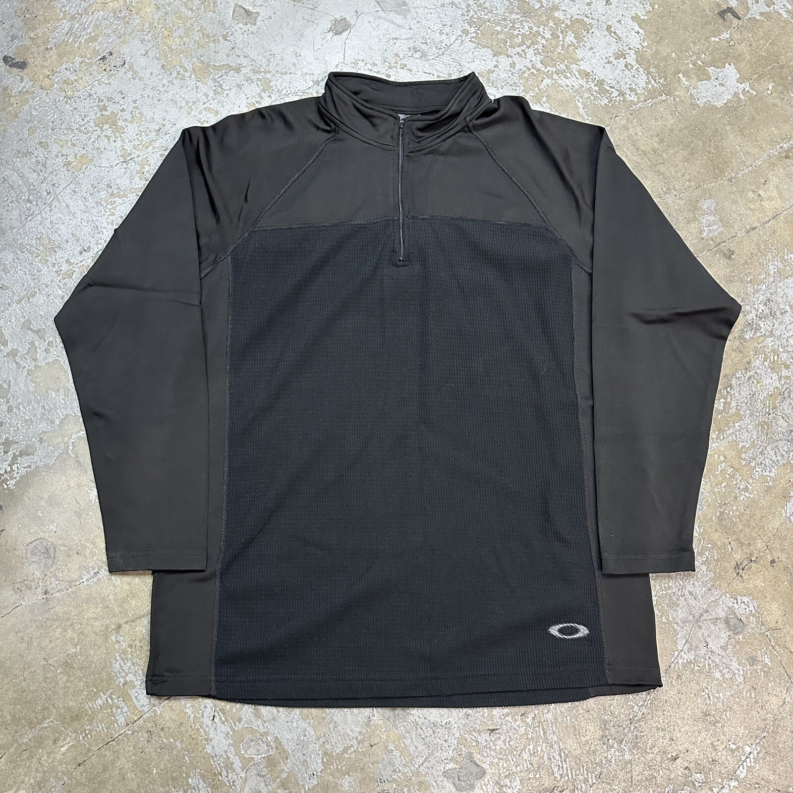 Vintage Oakley Software 1/4 Quarter Zip Black Longsleeve Shirt Size XXL Men gallery