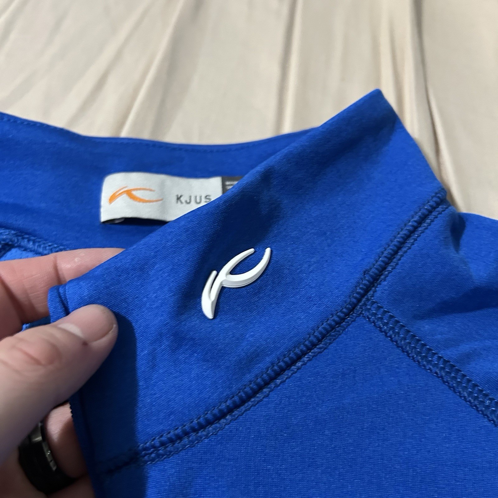 Men’s KJUS Keano Half Zip UPF50 Golf Performance Pullover Blue Size Large gallery
