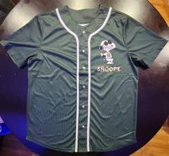 PEANUTS Hybrid Apparel Green SNOOPY Baseball Jersey Double Side Camo Print Sz M