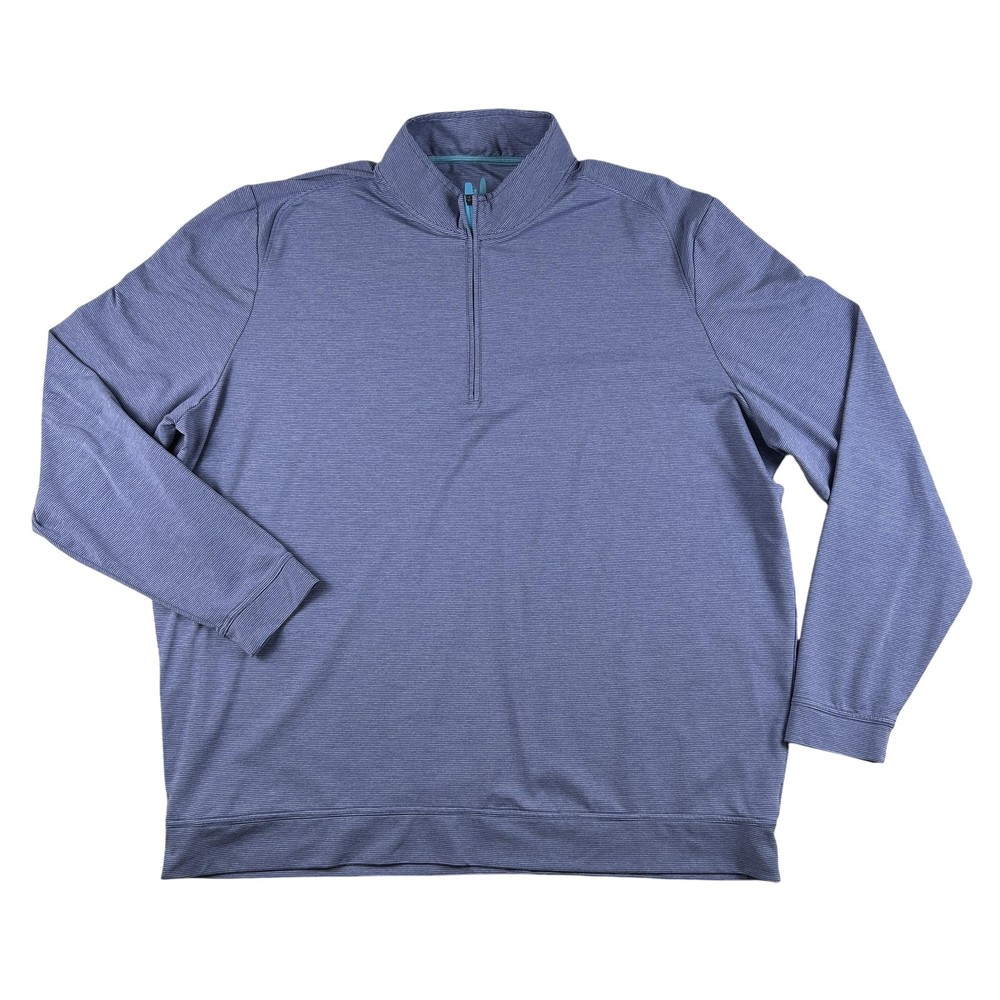 Johnnie-O Performance Pullover Mens 2XL Blue Vaughn 1/4 Zip Golf Shirt Striped