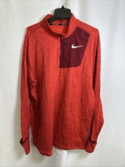 Nike Running Mens Therma Sphere Element 1/4 Zip Sweatshirt Orange XXLT #5387