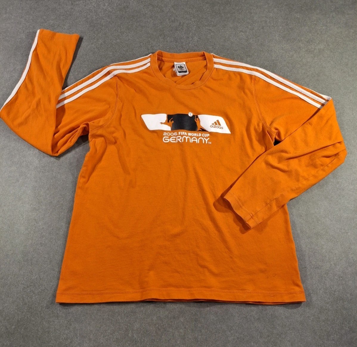 Adidas Long Sleeve T Shirt Mens Large Orange Germany 2006 World Cup Vintage gallery