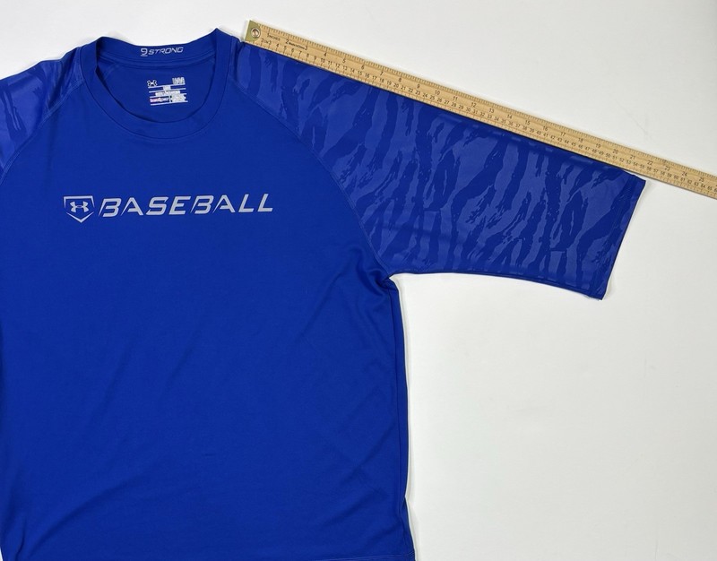 Under Armour Baseball Shirt Mens Large Blue 9 Strong Training Top 3/4 Sleeve gallery