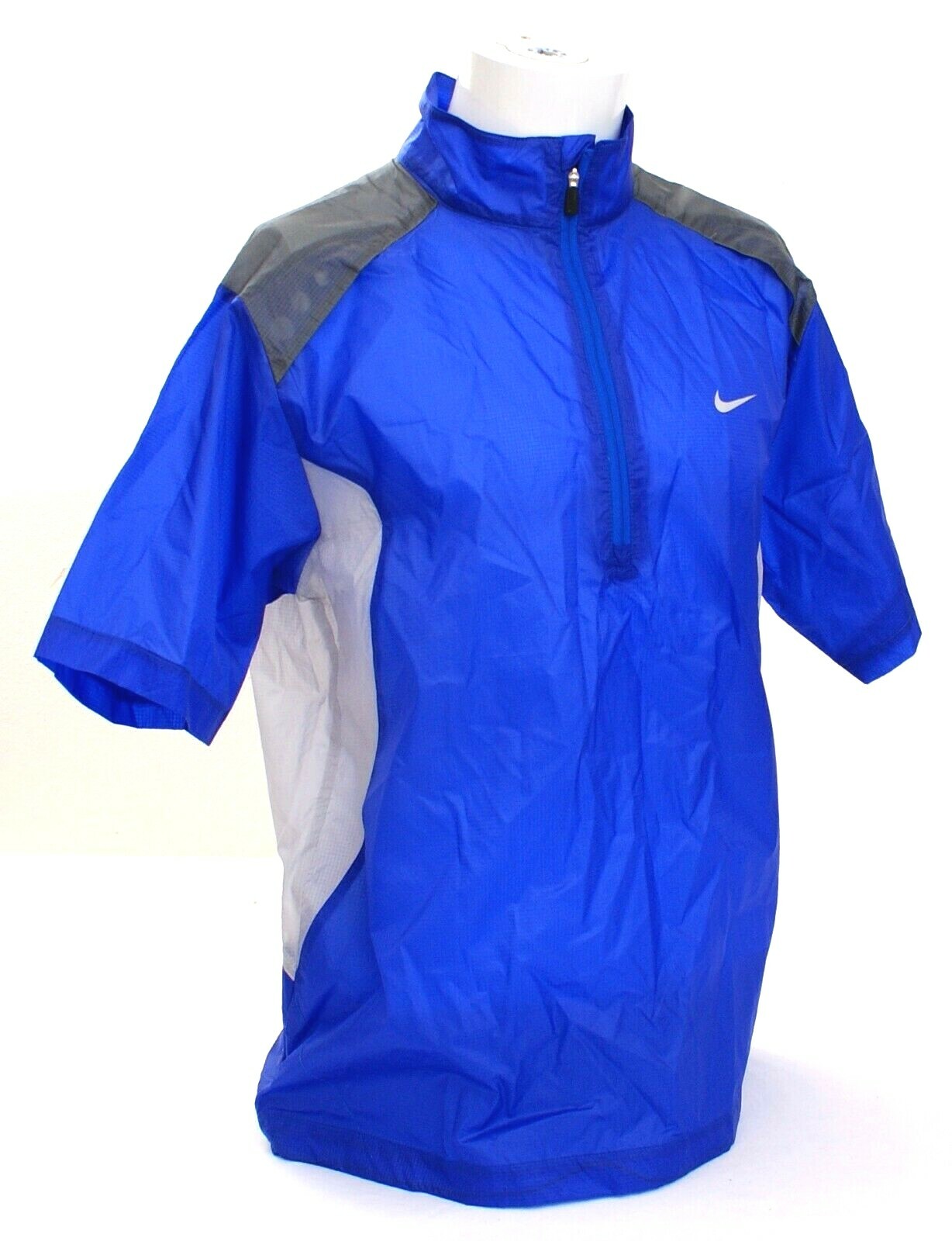 Nike Golf Slim Fit Blue & Gray 1/2 Zip Short Sleeve Wind Shirt Men's NWT gallery