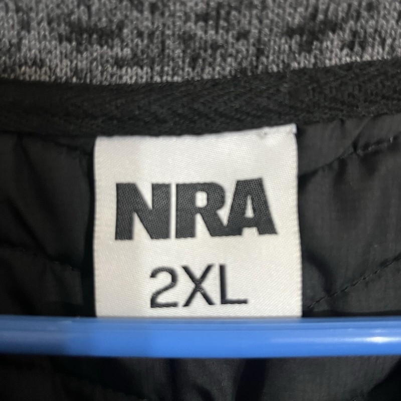 NRA Mens Pullover Jacket 1/4 Zip Black Gray Logo Mock Neck Size 2XL gallery