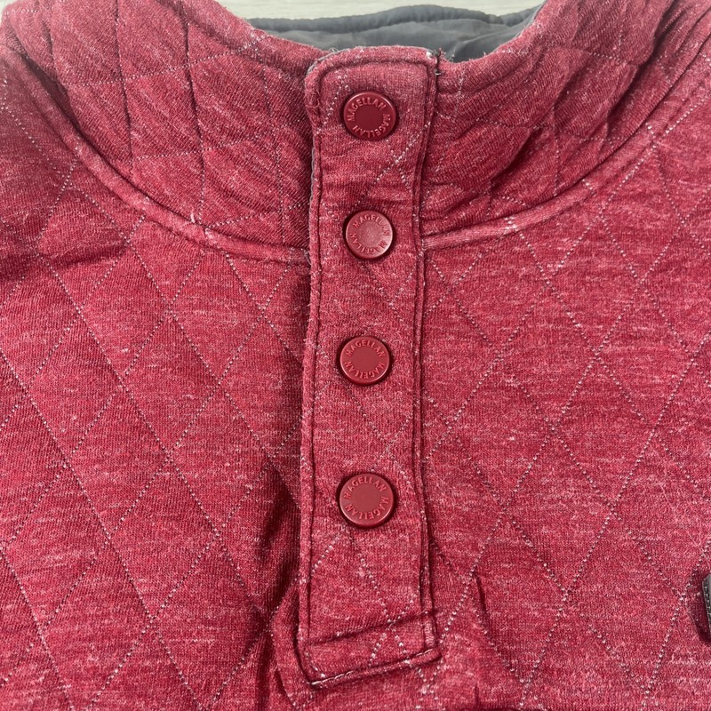 Magellan Campfire Quilted Pullover Sweater Coat 2XL Maroon Red Pockets Flex gallery