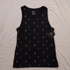 GALAXY by HAWK Woman’s XL Black Tank Top Flamingo Print Cotton Blend Sleeveless