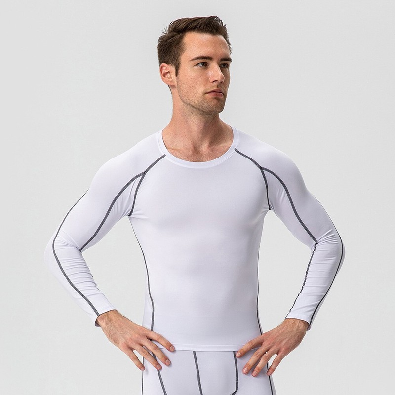 Mens Long Sleeve High Elastic Quick Dry Sport Shirts Pro Compression Top T-Shirt gallery