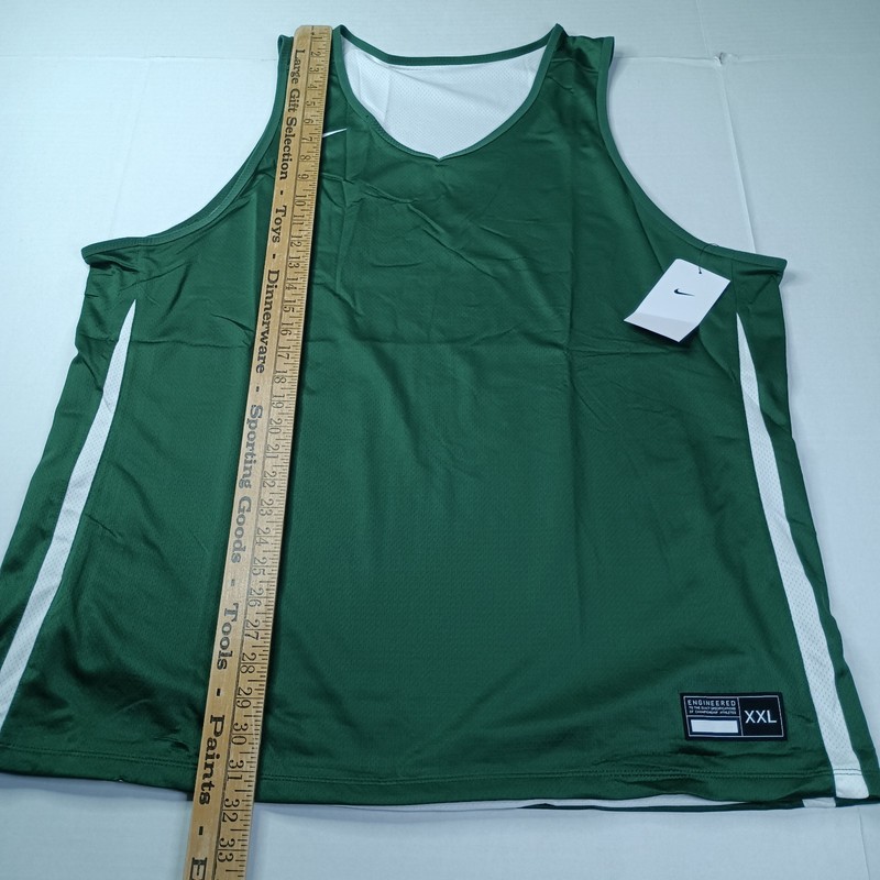 Nike Men’s Practice Basketball Jersey Reversible Green White Size 2XL XXL New gallery