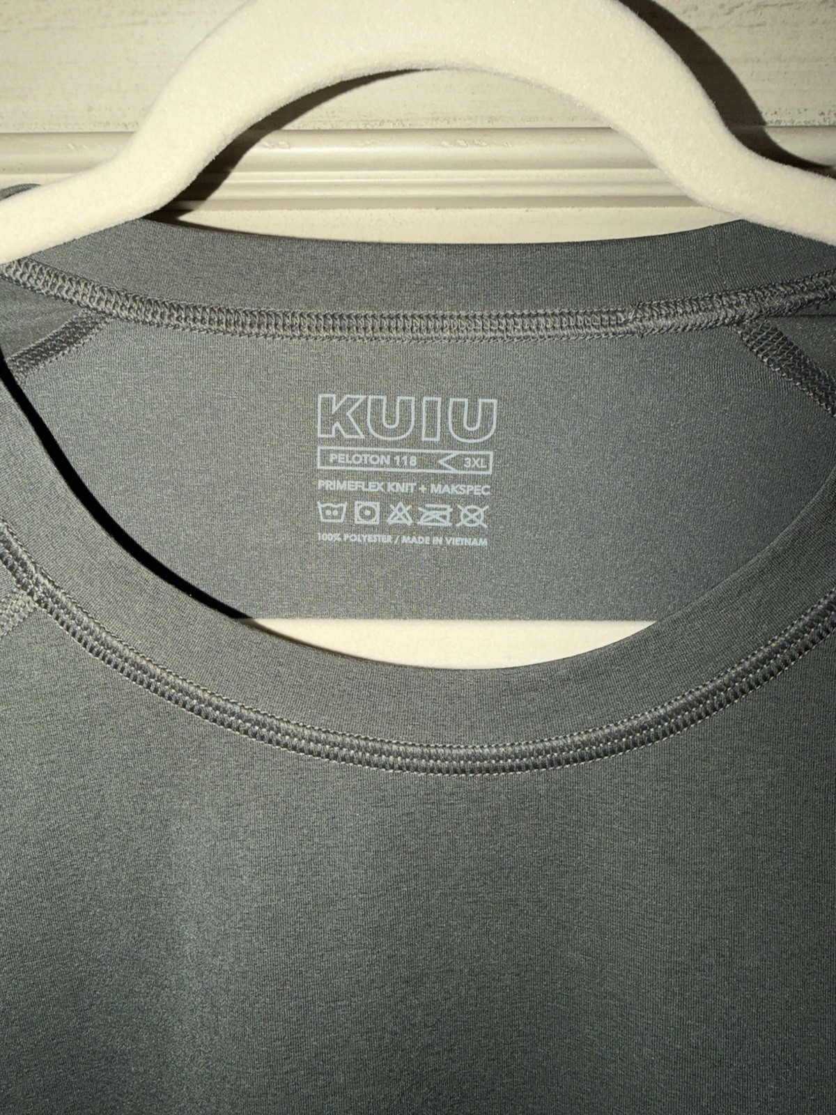 KUIU Peloton 118 Men's Lightweight Knit Crew Neck Long Sleeve Tee Stone 3XL gallery