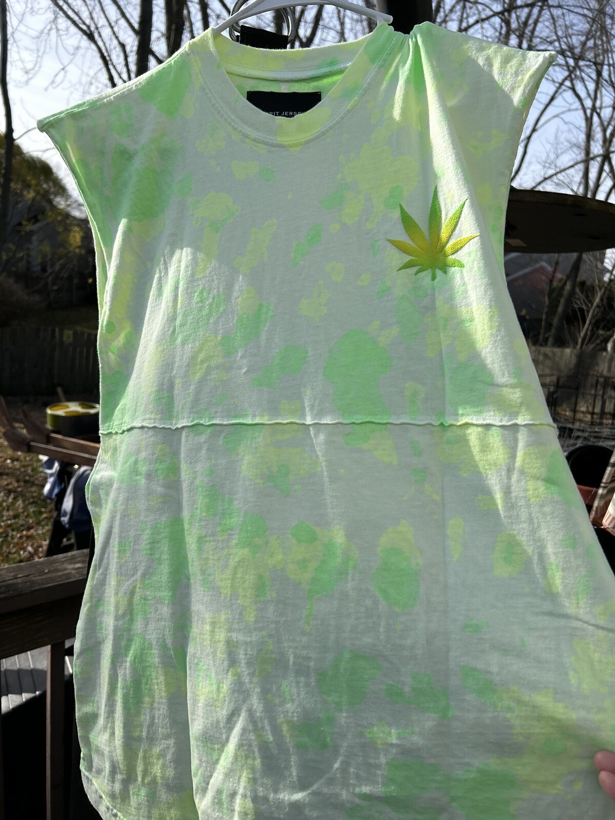 Spirit Jersey Mens Size Medium Sleeveless Flower Power Weed Shirt gallery