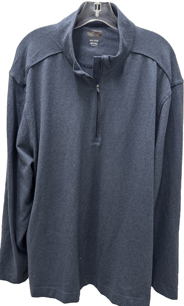 Greg Norman 1/4 Zip Pullover, L/S, 2XL, Bluish-Gray in Color