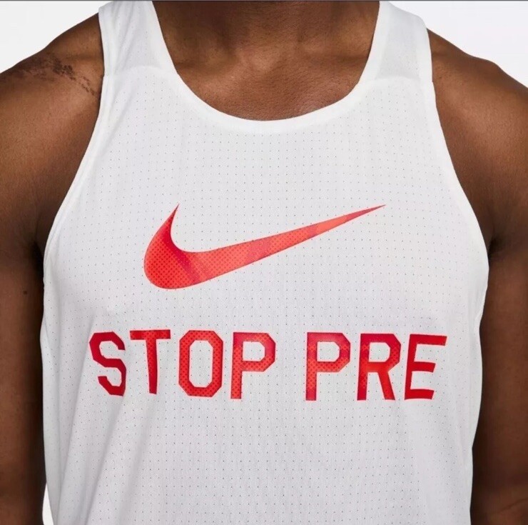 Mens Nike Run Energy Fast Singlet Stop Pre Steve Prefontaine #FN3998-121 Sz 2XL gallery