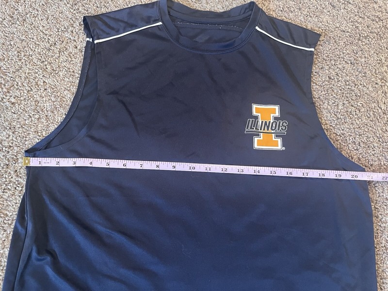 Mens Illinois Fighting Illini Tank Muscle Sleeveless Navy M/L See Measurements gallery