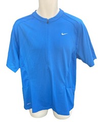 New NIKE Mens TRAINING RUNNING Short Sleeved Reflective Top Shirt Azure Blue L