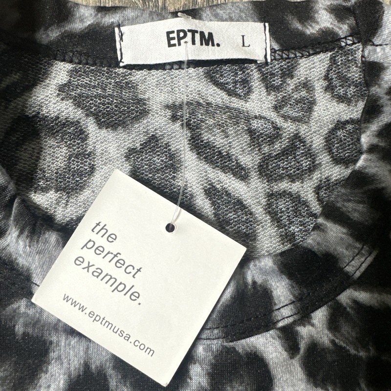 EPTM Leopard Print Neon Yellow Long Sleeve Top, Size XL, New NB1 gallery