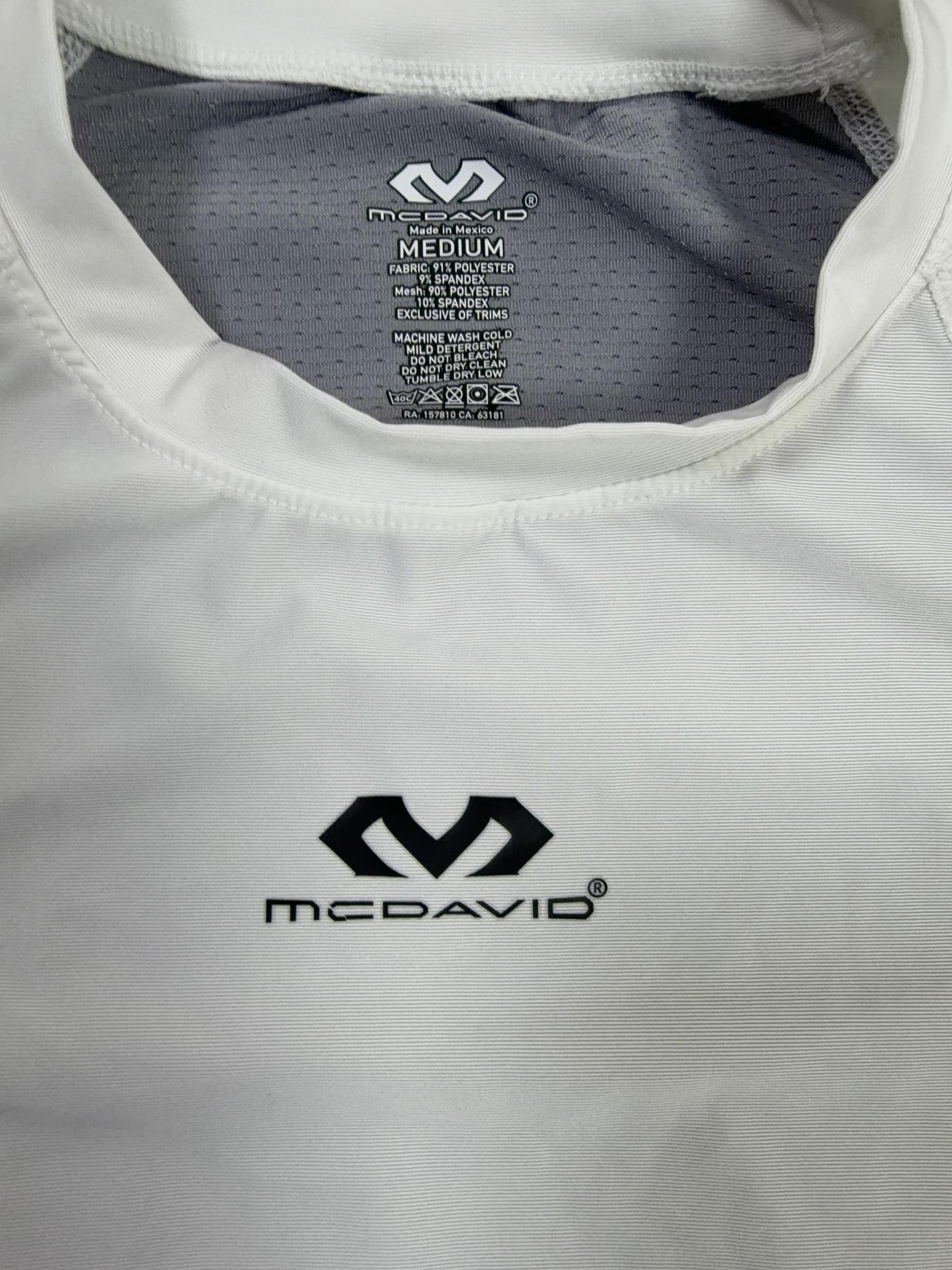 McDavid Compression Shirt Mens Medium White Mesh Short Sleeve Athletic Top gallery