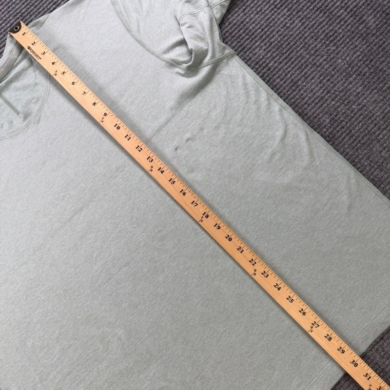 Lululemon Soft Jersey Short Sleeve Shirt Mens XXL Heather Sage Green Grey Tee gallery