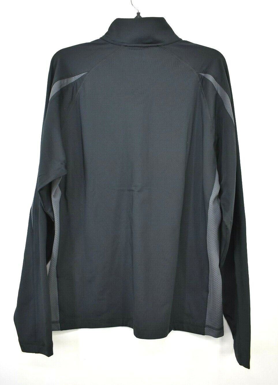 Sportek Mens Black Long Raglan Sleeve Stretch 1/2-Zip Colorblock Pullover M gallery