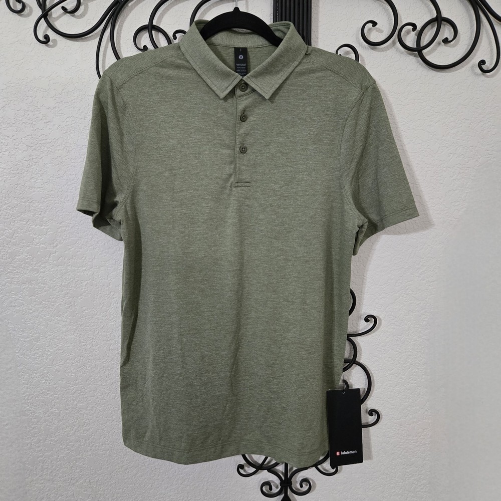 Lululemon Evolution Polo Heathered Bay Leaf Green Small
