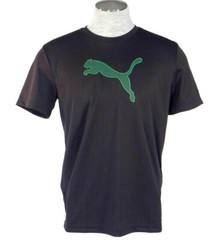 Puma Cat Logo Black Short Sleeve Athletic Shirt Men’s NWT