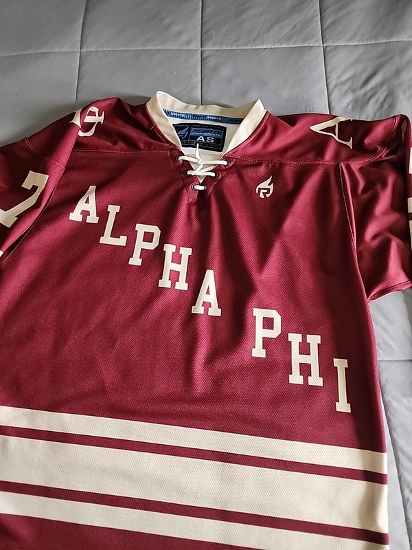 Alpha Phi Ivy League Hockey Jersey Rebirth Sports Maroon Sorority Fraternity gallery