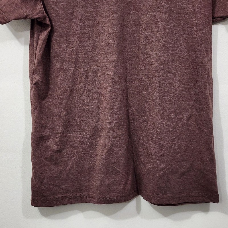 Real Essentials Mens Heather V Neck Short Sleeve Casual T Shirt Maroon Size L gallery