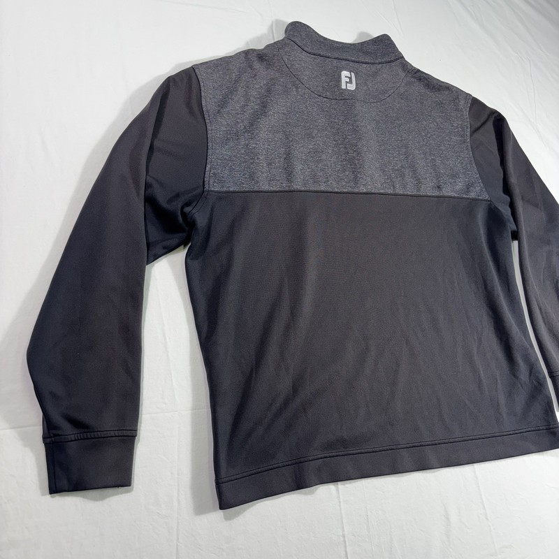 FootJoy Golf Performance Men’s 1/4 Zip Golf Pullover, Size Large Black/Gray gallery