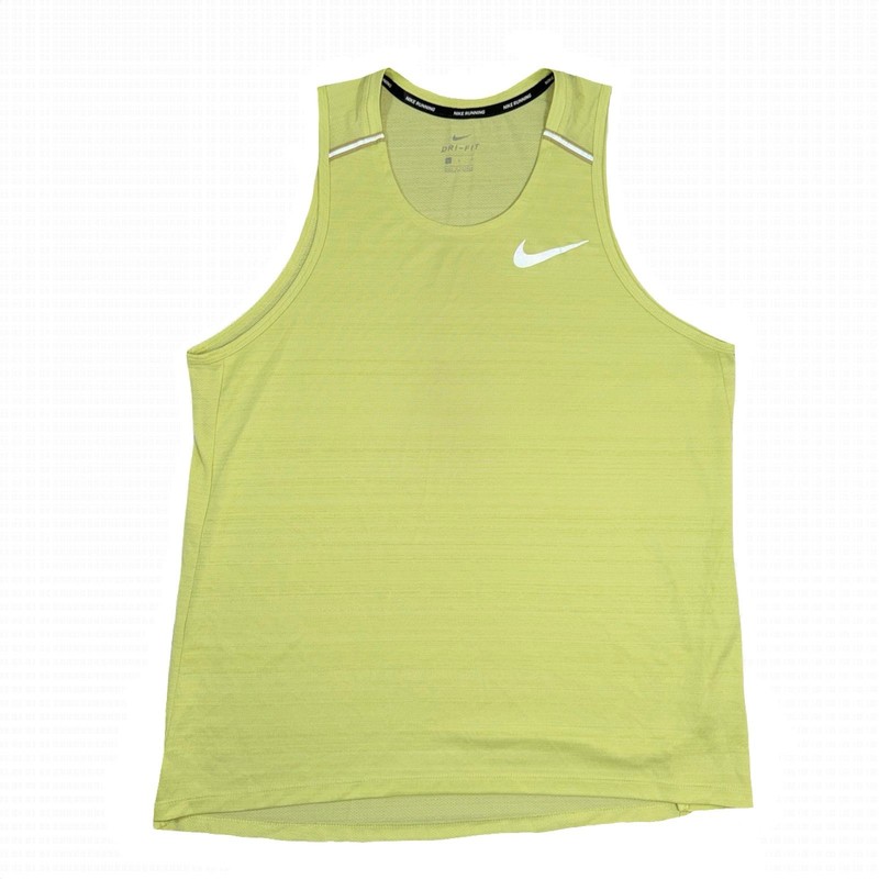 Nike Running Dri-Fit Tank Top Mens Large Athletic Volt Yellow Neon Reflective gallery