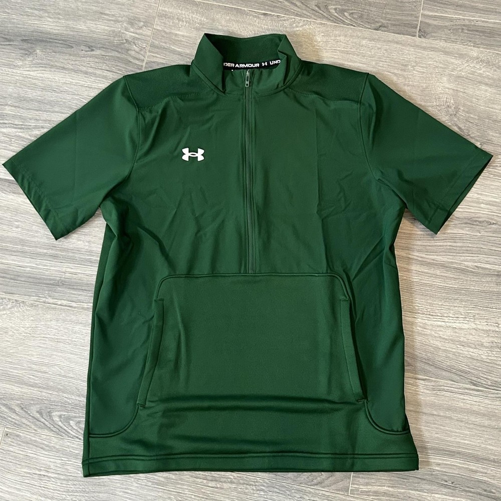 Under Armour Pullover Mens M Green Motivate 2.0 Short Sleeve 1/2 Zip Performance