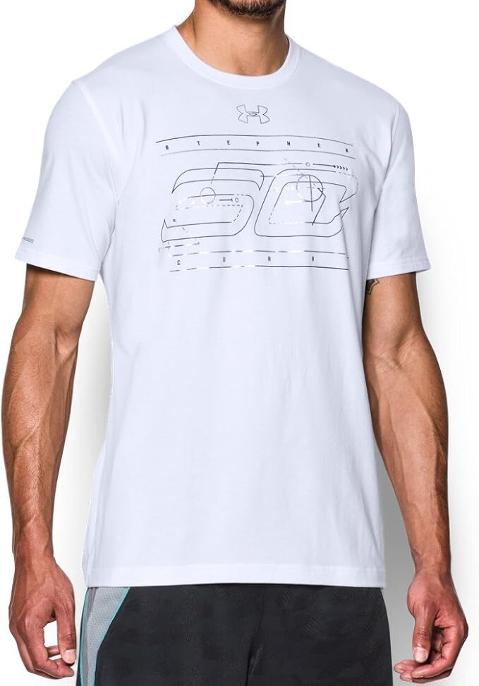 UNDER ARMOUR MEN'S SC30 MONIKER TEE SHIRT XLARGE, WHITE/SILVER/BLACK *NEW gallery